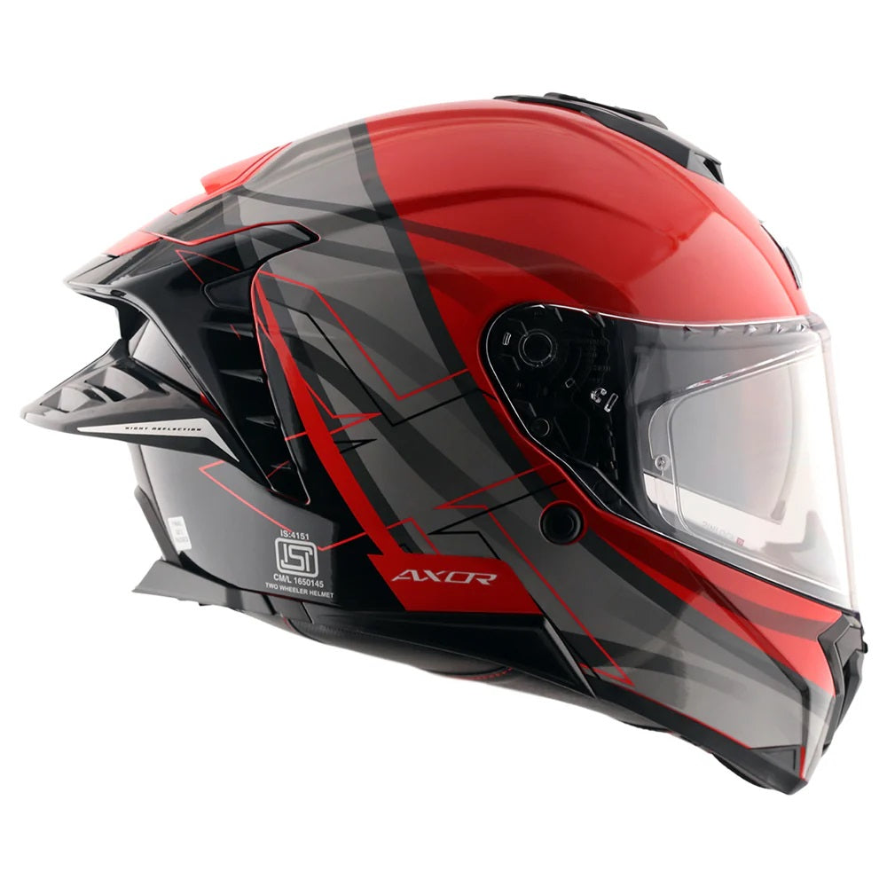 Axor Brutale Surges Dual Spoiler Red Grey Helmet - AH Helmets