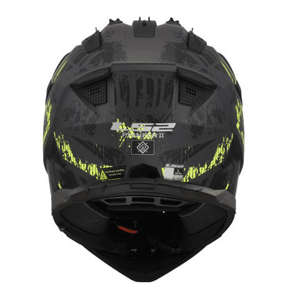 LS2 MX436 Pioneer II Crazy Matt Black Hi-Viz Yellow - 06 - AH Helmets