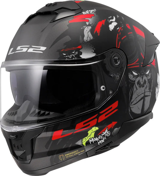 LS2 FF320 Stream II Angry Monkey Matt Black Red-06 - AH Helmets