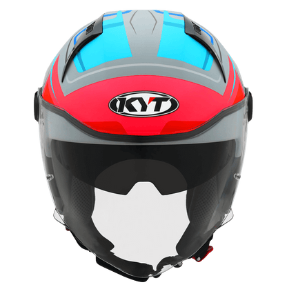 KYT D-City OVERTECH MATT ASPHALT GREY BLUE HELMETS