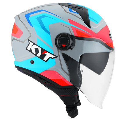 KYT D-City OVERTECH MATT ASPHALT GREY BLUE HELMETS