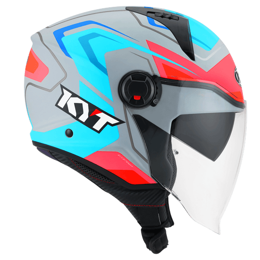 KYT D-City OVERTECH MATT ASPHALT GREY BLUE HELMETS