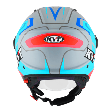 KYT D-City OVERTECH MATT ASPHALT GREY BLUE HELMETS