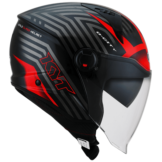KYT D-City Lucent Black Red Helmet