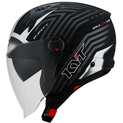 KYT D-City Lucent Matt Black Silver Helmet