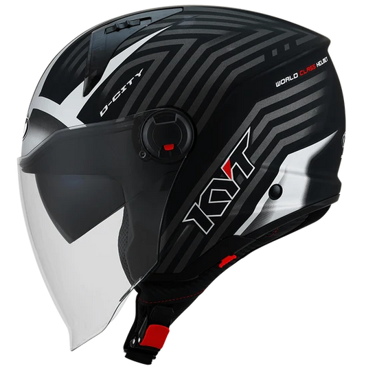 KYT D-City Lucent Matt Black Silver Helmet