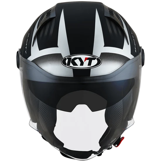 KYT D-City Lucent Matt Black Silver Helmet