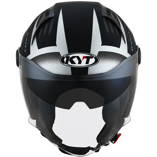 KYT D-City Lucent Matt Black Silver Helmet