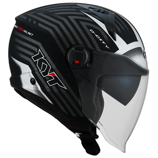 KYT D-City Lucent Matt Black Silver Helmet