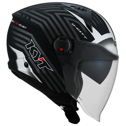 KYT D-City Lucent Matt Black Silver Helmet