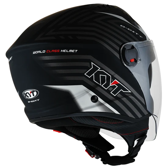 KYT D-City Lucent Matt Black Silver Helmet