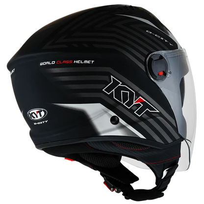 KYT D-City Lucent Matt Black Silver Helmet