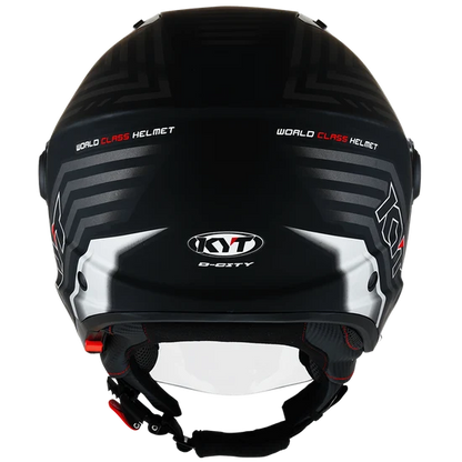 KYT D-City Lucent Matt Black Silver Helmet