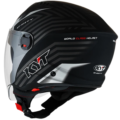 KYT D-City Lucent Matt Black Silver Helmet