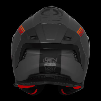 Steelbird IGNYTE IGN-16 GLOSSY DARK GREY ANTHRACITE WITH RED ORANGE ISS DOT Helmets