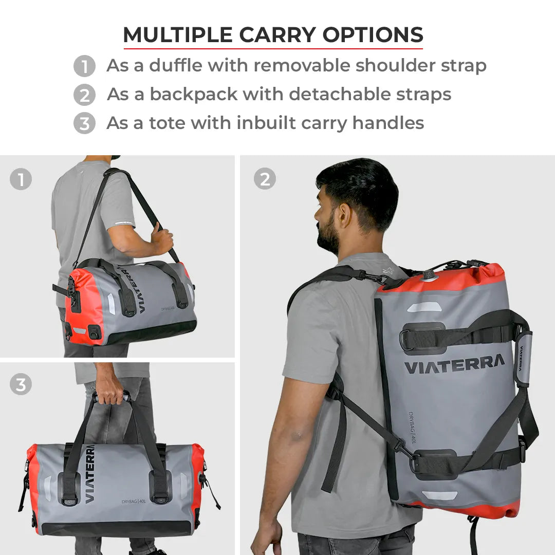 Viaterra Drybag -100% Waterproof Motorcycle Tailbag (Universal) - AH Helmets
