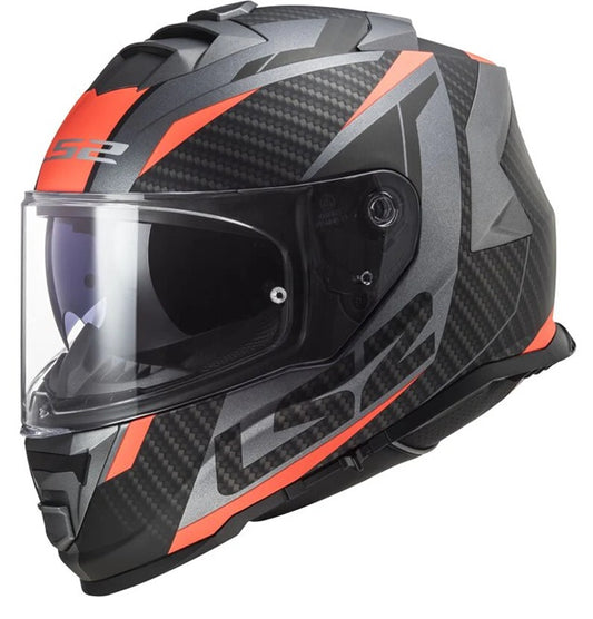 LS2 FF800 Storm II Racer Matt Titanium Orange Helmet - AH Helmets