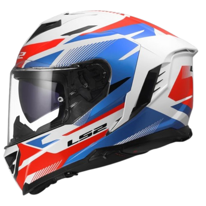 LS2 FF818 STORM III KOMAI GLOSS WHITE BLUE RED (ECE 22.06)