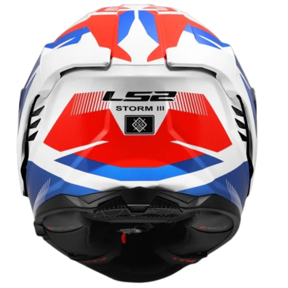 LS2 FF818 STORM III KOMAI GLOSS WHITE BLUE RED (ECE 22.06)