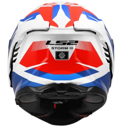 LS2 FF818 STORM III KOMAI GLOSS WHITE BLUE RED (ECE 22.06)