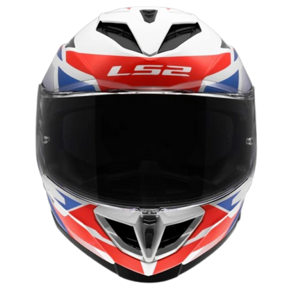 LS2 FF818 STORM III KOMAI GLOSS WHITE BLUE RED (ECE 22.06)