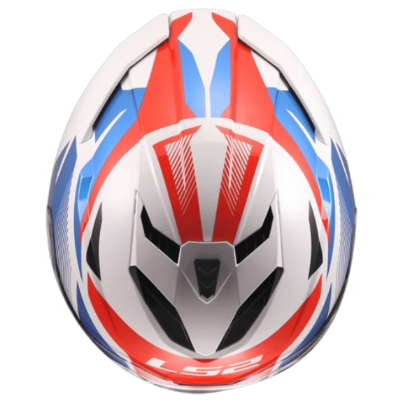 LS2 FF818 STORM III KOMAI GLOSS WHITE BLUE RED (ECE 22.06)