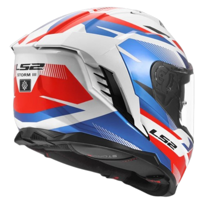 LS2 FF818 STORM III KOMAI GLOSS WHITE BLUE RED (ECE 22.06)