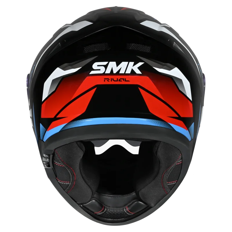 SMK Typhoon Rival Gloss Black White Red Helmet( GL213) ECE 22-06