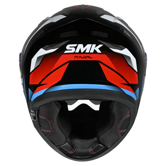 SMK Typhoon Rival Gloss Black White Red Helmet( GL213) ECE 22-06