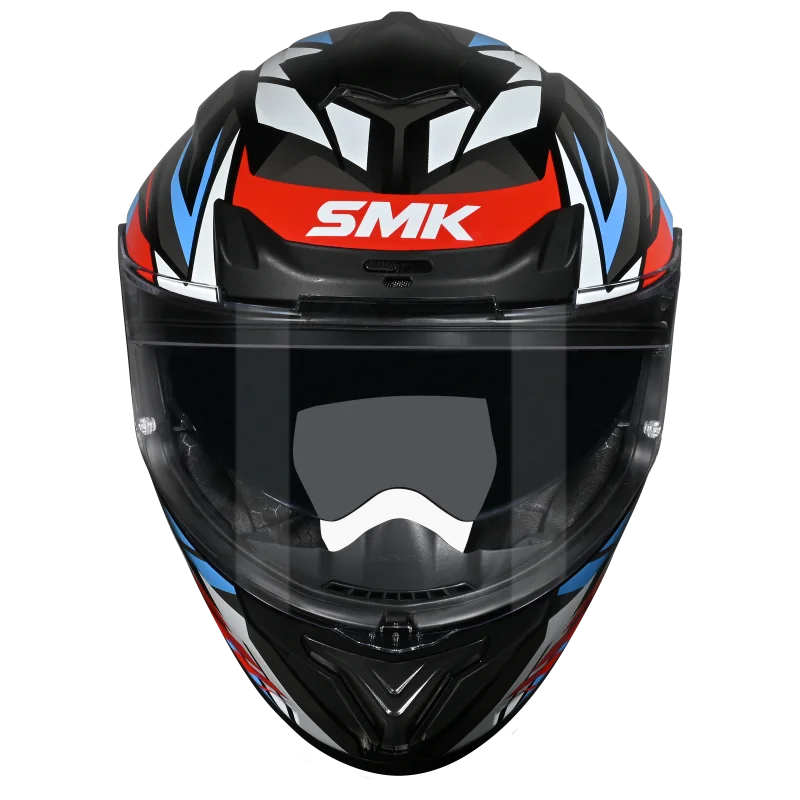 SMK Typhoon Rival Gloss Black White Red Helmet( GL213) ECE 22-06