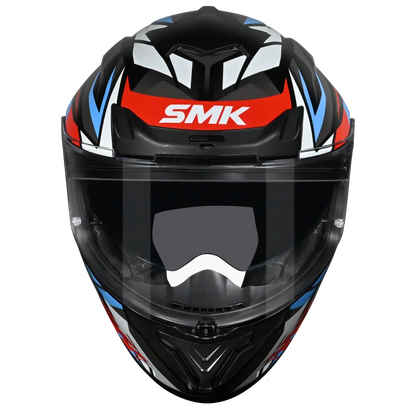 SMK Typhoon Rival Gloss Black White Red Helmet( GL213) ECE 22-06