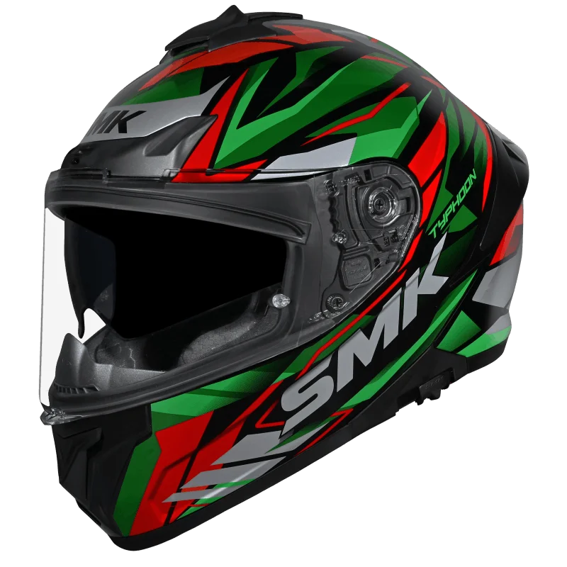 SMK Typhoon Rival Gloss Black Green (GL283) Helmet