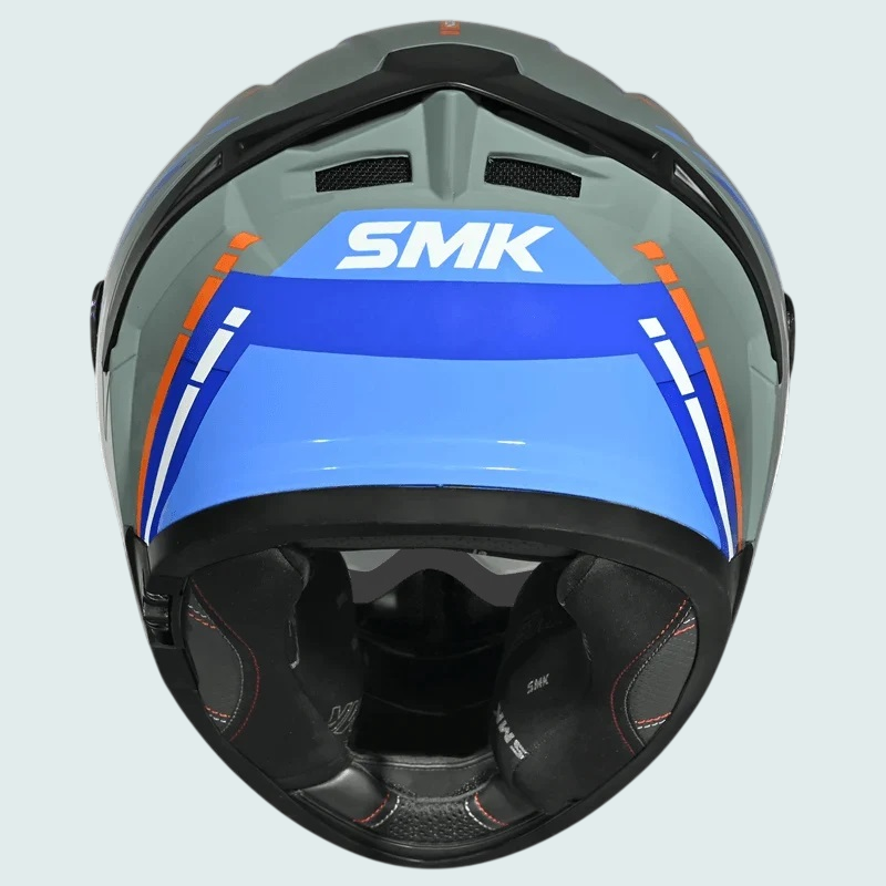 Smk Typhoon Tourer Gloss Grey Blue White Helmet -06 -GL651