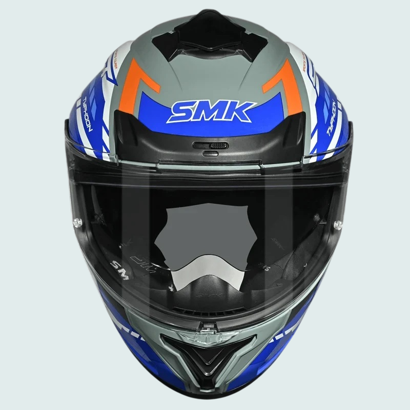 Smk Typhoon Tourer Gloss Grey Blue White Helmet -06 -GL651