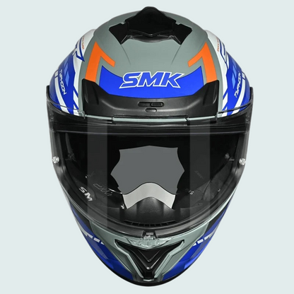 Smk Typhoon Tourer Gloss Grey Blue White Helmet -06 -GL651