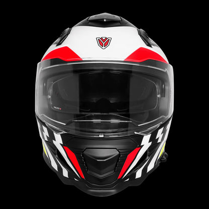 Steelbird IGNYTE IGN-16 GLOSSY STEADY BLACK WITH WHITE BLUE ISS DOT Helmets
