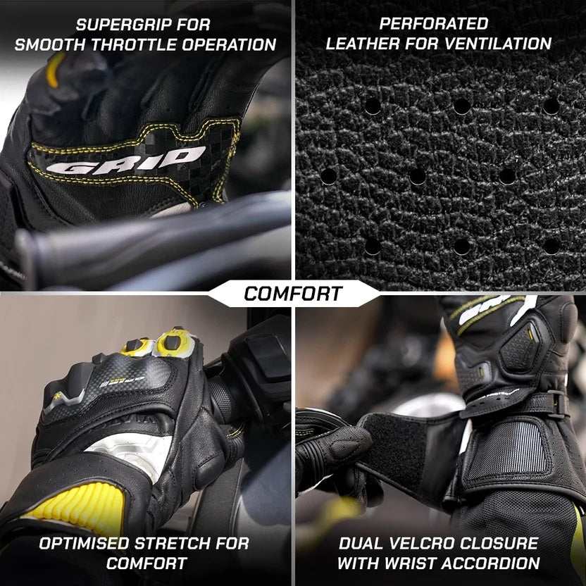 ViaTerra Grid MK3  – Riding Black full gauntlet Gloves