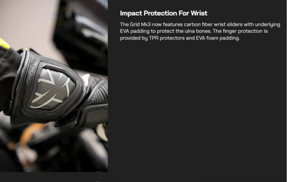 ViaTerra Grid MK3  – Riding Black full gauntlet Gloves