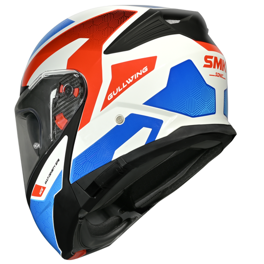 SMK Gullwing Sonic Gloss Blue White Red Helmet (GL153)