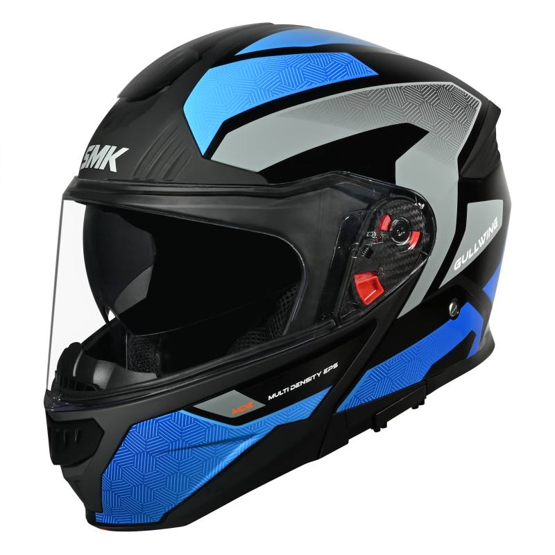 SMK Gullwing Sonic Gloss Black Blue Helmet (GL256)