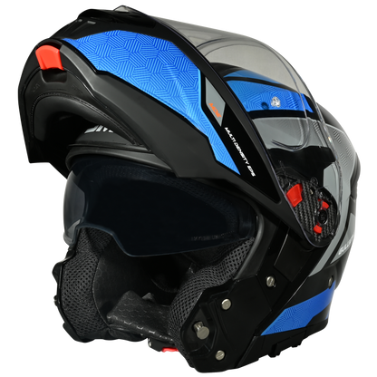 SMK Gullwing Sonic Gloss Black Blue Helmet (GL256)