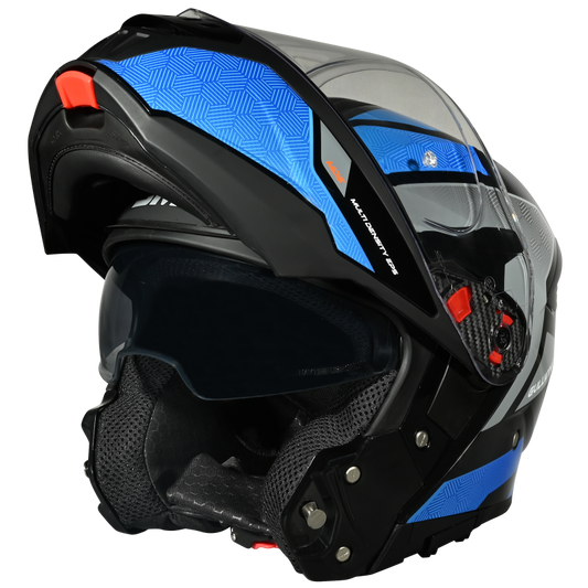 SMK Gullwing Sonic Gloss Black Blue Helmet (GL256)