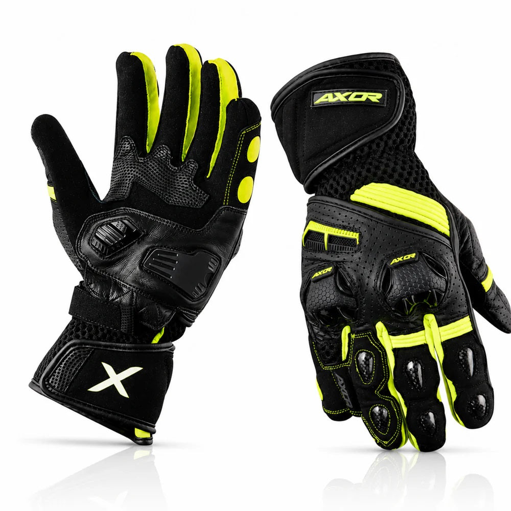 AXOR GATOR RIDING BLACK HI VIZ GLOVES