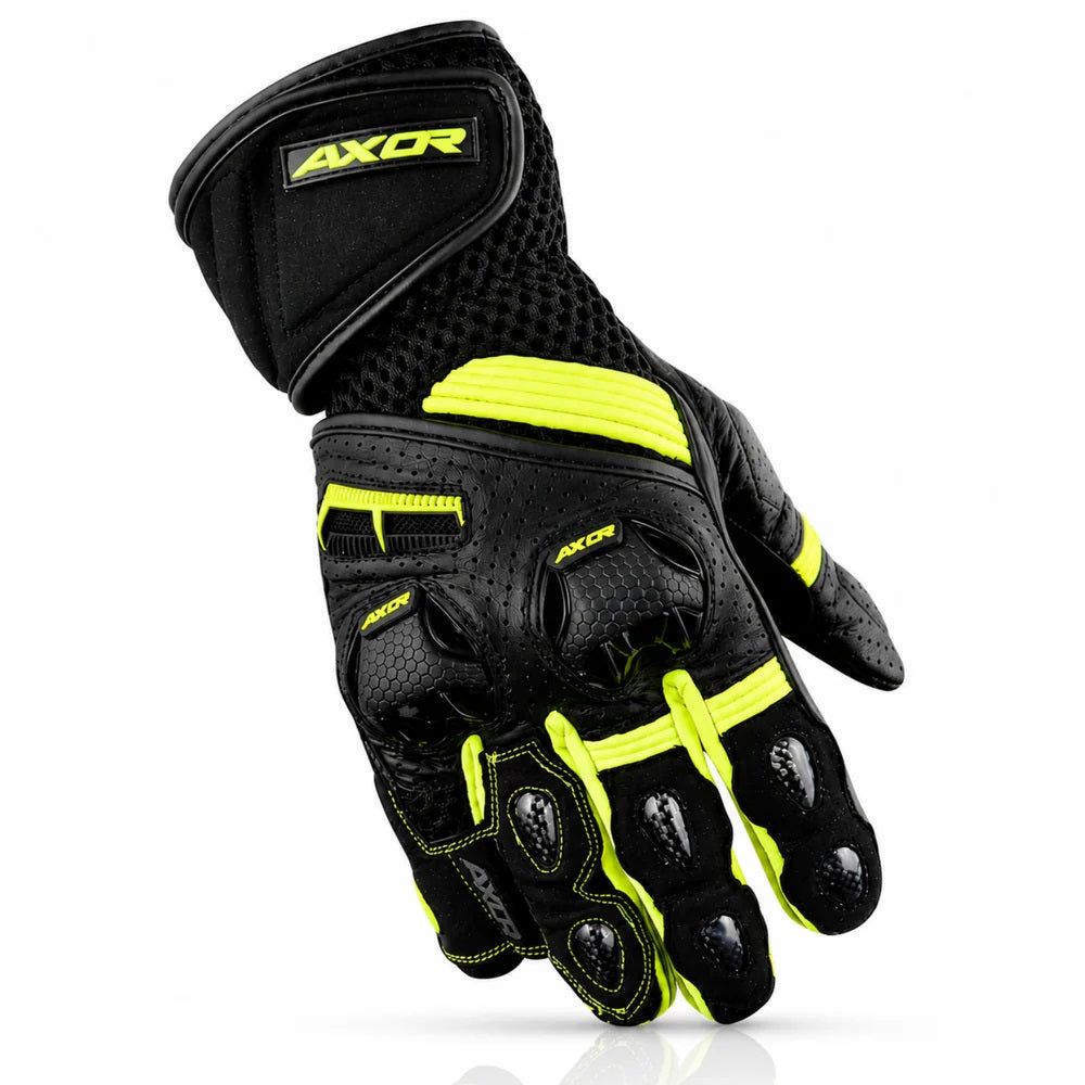 AXOR GATOR RIDING BLACK HI VIZ GLOVES