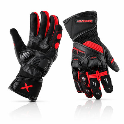 AXOR GATOR RIDING BLACK RED GLOVES