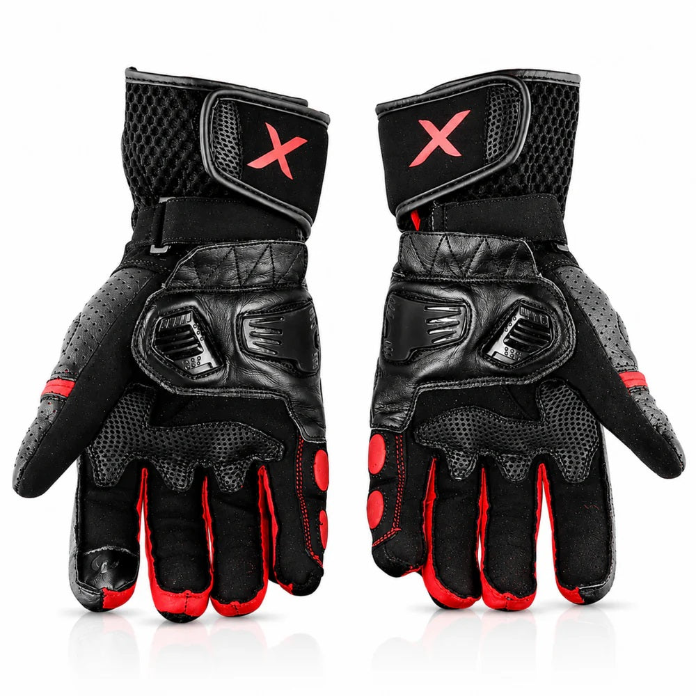 AXOR GATOR RIDING BLACK RED GLOVES
