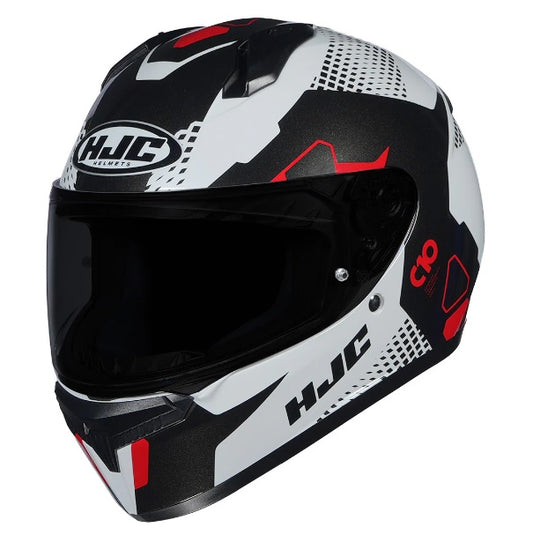 HJC C10 ASPA BLACK WHITE RED (MC1) HELMET