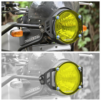 VIATERRA HEADLIGHT GRILL FOR HIMALAYAN BS4 YELLOW TINT - AH Helmets