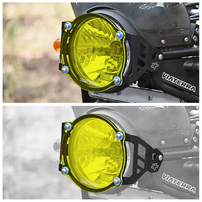 VIATERRA HEADLIGHT GRILL FOR HIMALAYAN BS4 YELLOW TINT - AH Helmets