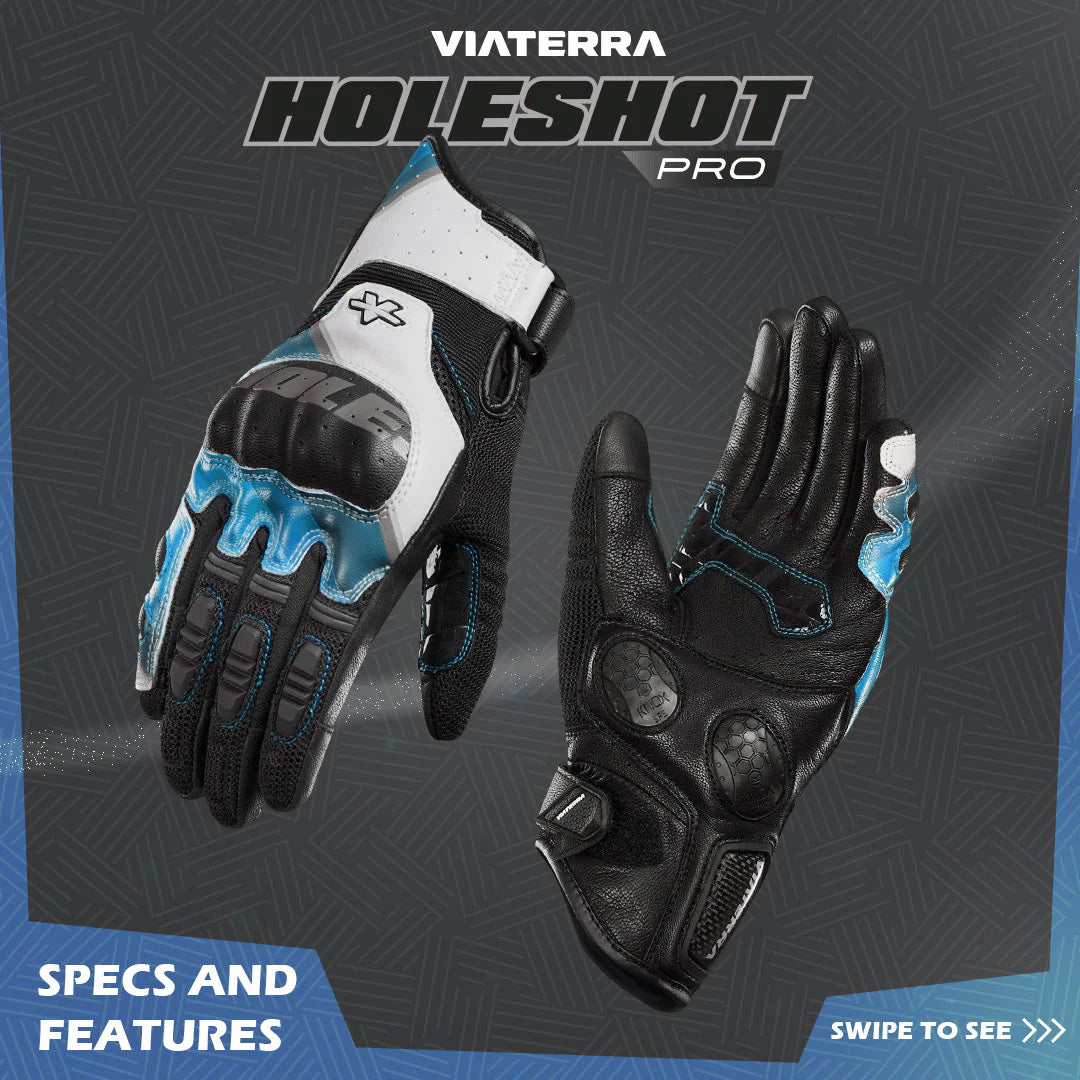 ViaTerra Holeshot Pro – Semi Gauntlet Hybrid Riding Gloves - AH Helmets